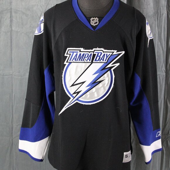 Tampa Bay Lightning Jersey (Retero) - Away Black Jersey by Reebok - Men's XL - Picture 1 of 9